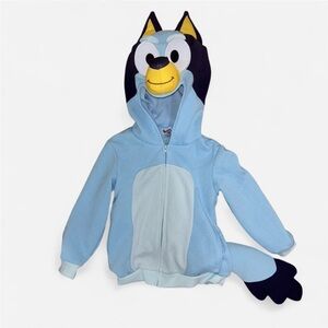 Blue and Yellow Cartoon Character bluey Hooded jacket/zipup hoodie costume cute